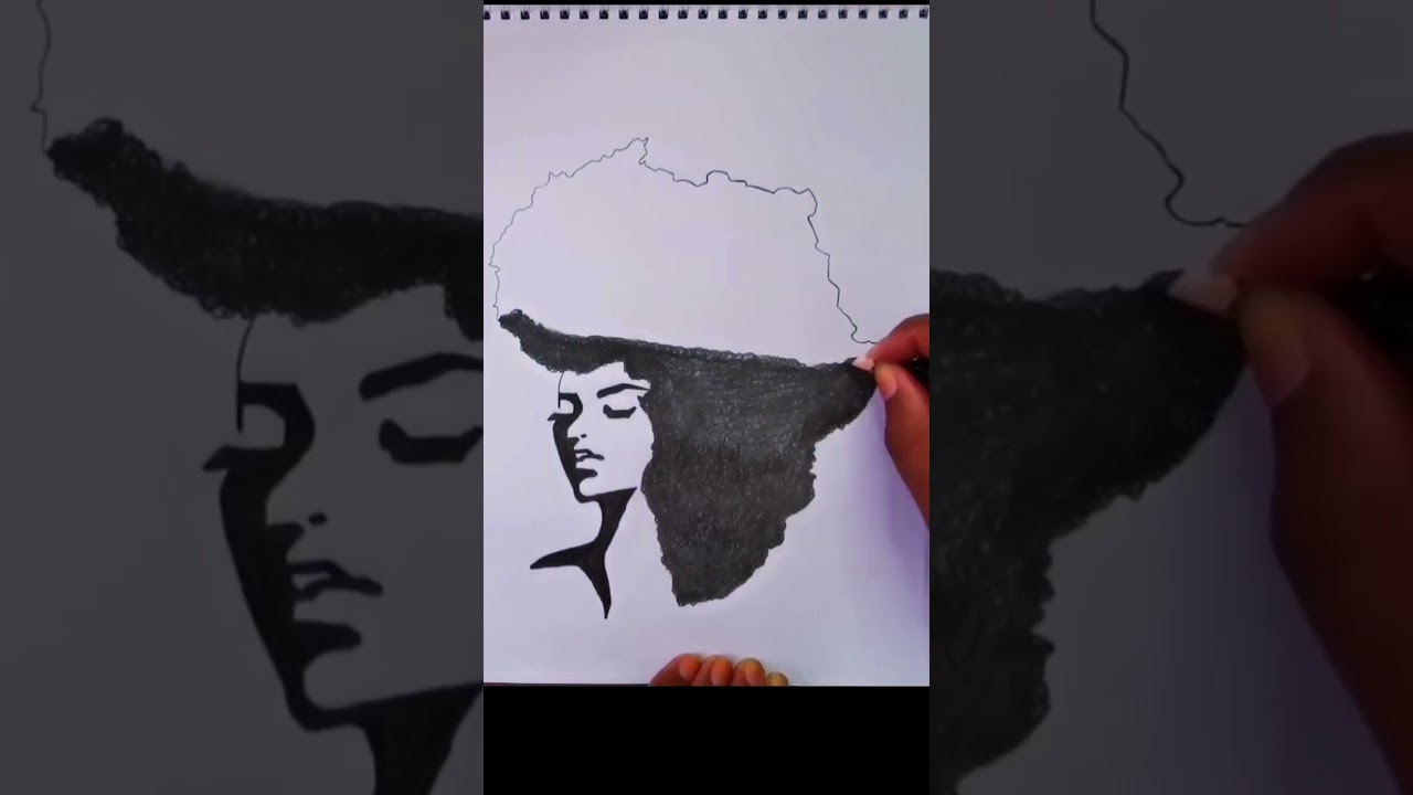 How to Draw a Girl / African Queen Drawing / Map of Africa 