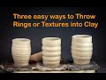 Three Easy Ways to Make Throwing Rings or Spirals While Throwing on the Potter's Wheel