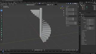Videoguide - Spiral Stair in Blender, Quick and Easy, Array Modifier, Steps, Pole, Shape, 3d Array