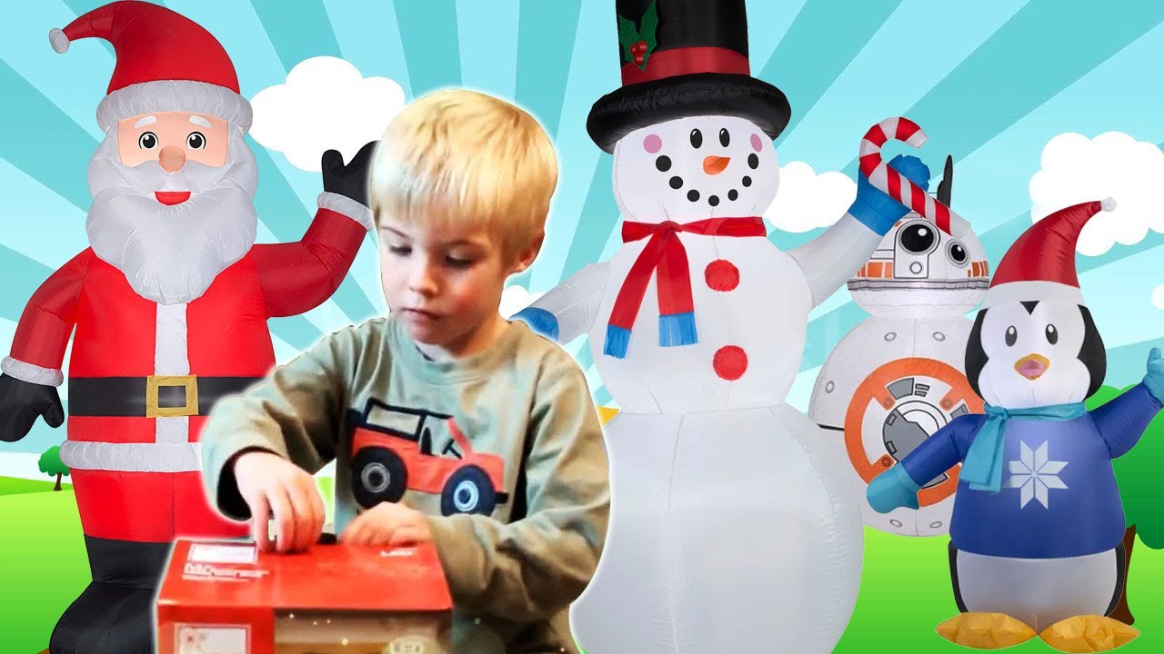 Little Max Unboxing Christmas Inflatables Video Compilation!