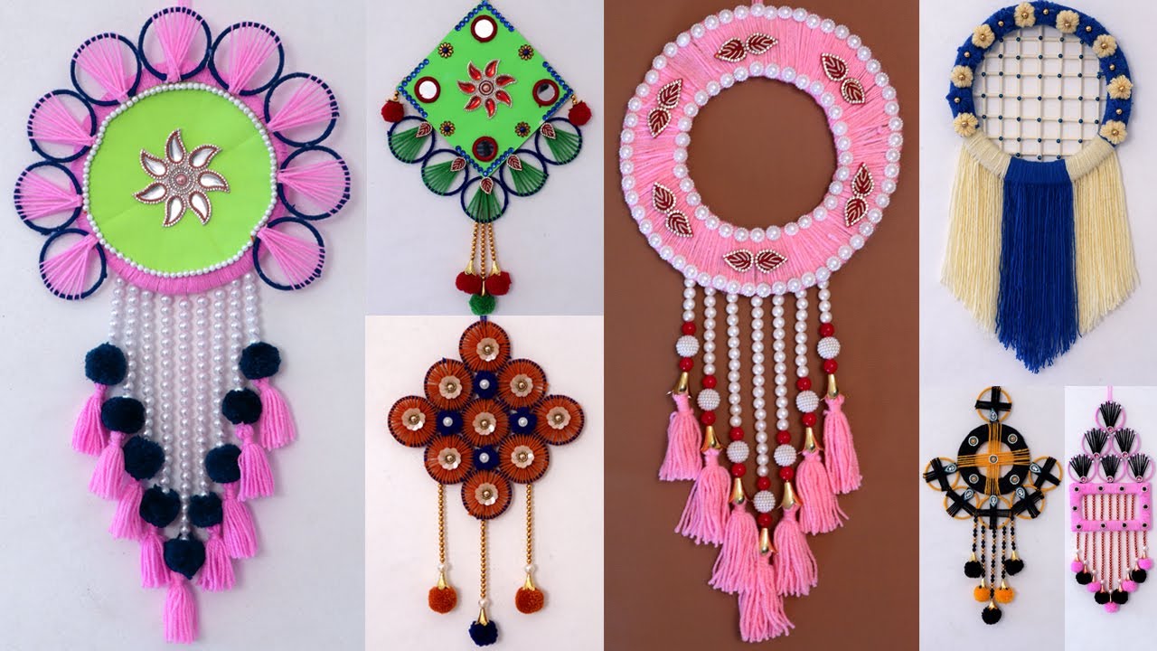 8 Beautiful Handmade Woolen Wall Hanging Craft Ideas !!! Home Decor - YouTube