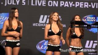 UFC 175 Weigh Ins - 7/5/2014 - 3 Minutes of Brittney Palmer and Arianny Celeste Standing & Smiling!