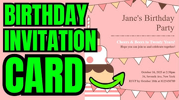 How To Make BIRTHDAY INVITATION Card With AI (QUICK & EASY) 2025