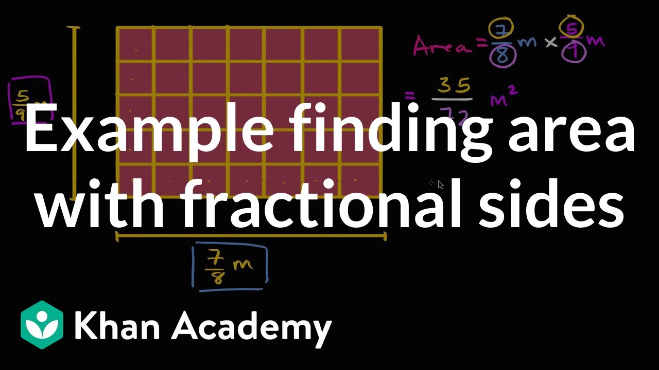 Example finding area with fractional sides - YouTube