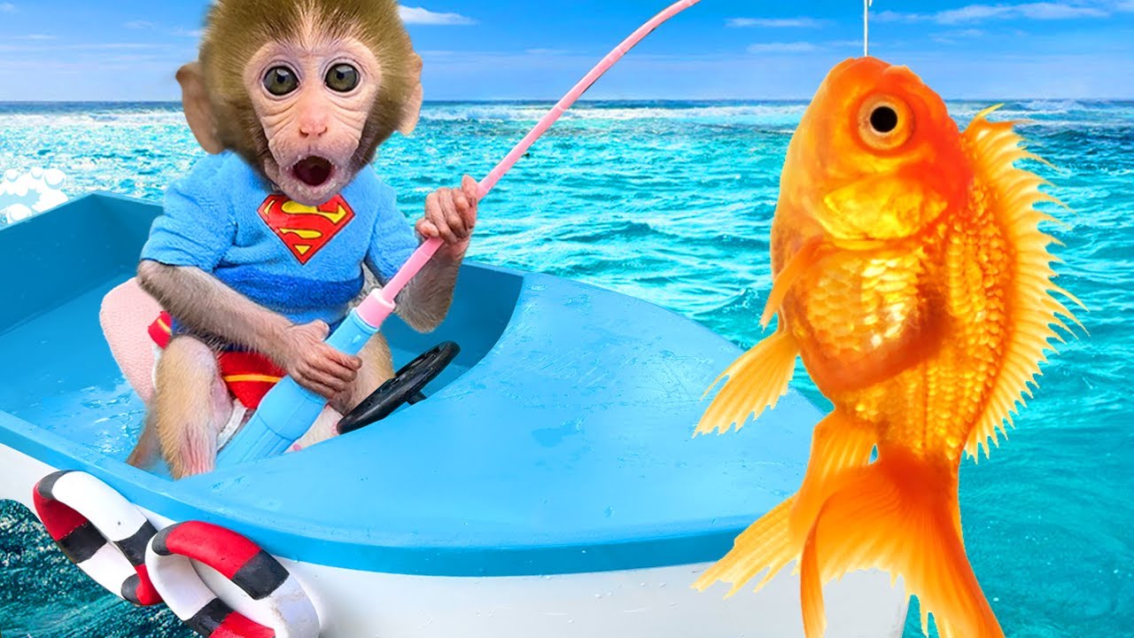 Monyet Bon Bon Imut melarikan diri dari labirin penjara ajaib dan makan popcorn pelangi