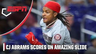 CJ Abrams makes incredible slide to avoid tag and score at home | ESPN MLB