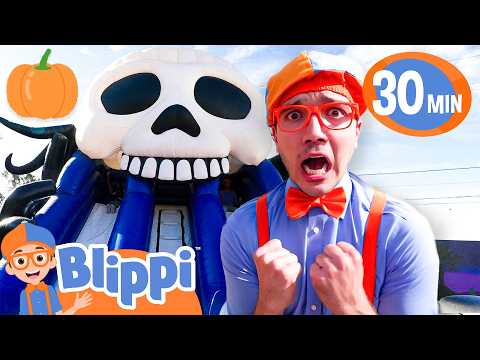 Blippi Is SCARED At The Halloween House!! | Classic Blippi Adventures | Moonbug Kids