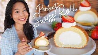 The PERFECT Cream Swiss Roll (Dojima Roll Cake)  Easy Recipe