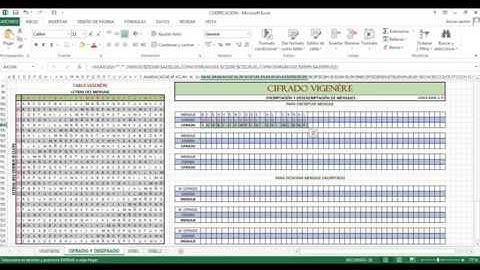 CIFRADO VIGENÈRE B EN EXCELl // descifrado de mensajes en excel