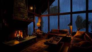 Rain In A Cozy Cabin With Rain On The Window And Thunder Sounds Over The Forest To Relax,Study,Sleep