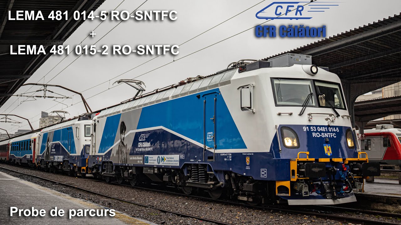 LEMA 481 014 + 481 015 în probe de parcurs cu 16 vagoane