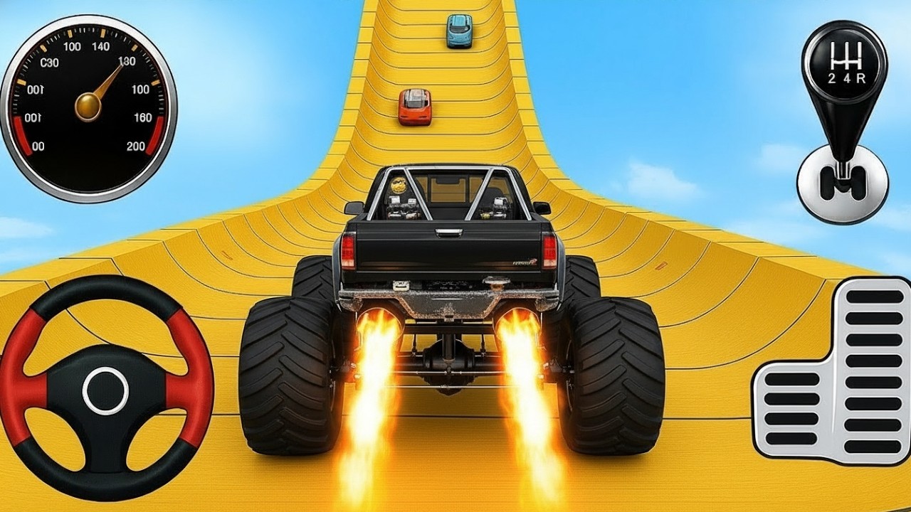Monster Truck Mega Ramp Impossible Driver - 2025 Ultimate Car Stunts GTRacing - Android GamePlay