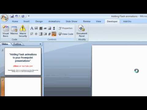 How to put flash animations and YouTube videos into powerpoint presentations - tutorial