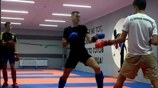 Karate Kumite Training initial attack and counter attack with Mawashi Geri and other attacks