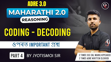ADRE 3.0 || MAHARATHI 2.0 || REASONING || CODING DECODING || BY JYOTISMOI SIR || ONLY COMPETITION