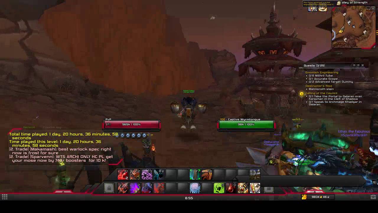 wow how to see total time played wow how to see total time played