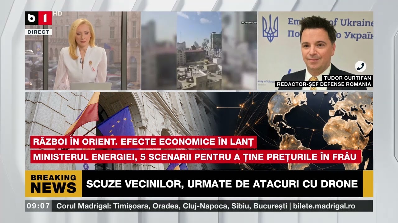TUDOR CURTIFAN, DEFENSE RO, DESPRE NOAPTE DE COȘMAR ÎN ORIENT  ATACURI ÎN GOLF_Știri B1TV_8 mar.2026