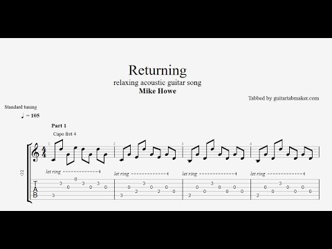 Mike Howe - Returning TAB - relaxing guitar tabs (PDF + Guitar Pro)