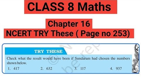 Class 8 Try these Page no 253 Chapter 16 playing with numbers Maths NCERT solutions