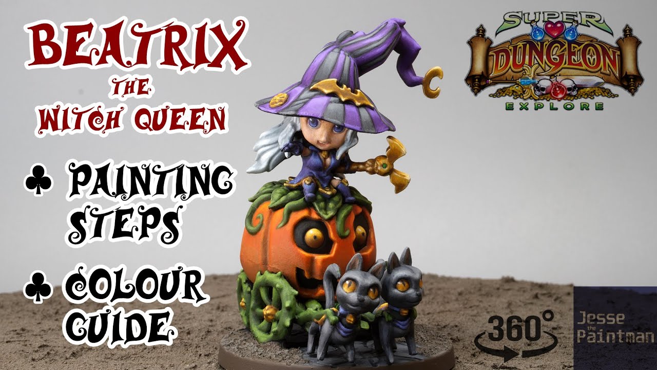 Beatrix the Witch Queen Painted | Super Dungeon Explore | Halloween | Chibi Painting E01