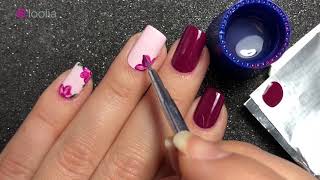 Easy Flower Nail Art With Nour | طريقة سهلة لرسم الازهار على الاظافر مع نور