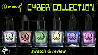 Mooncat CYBER Collection 👾 frosty, shimmery, linear holos! / SWATCH & REVIEW