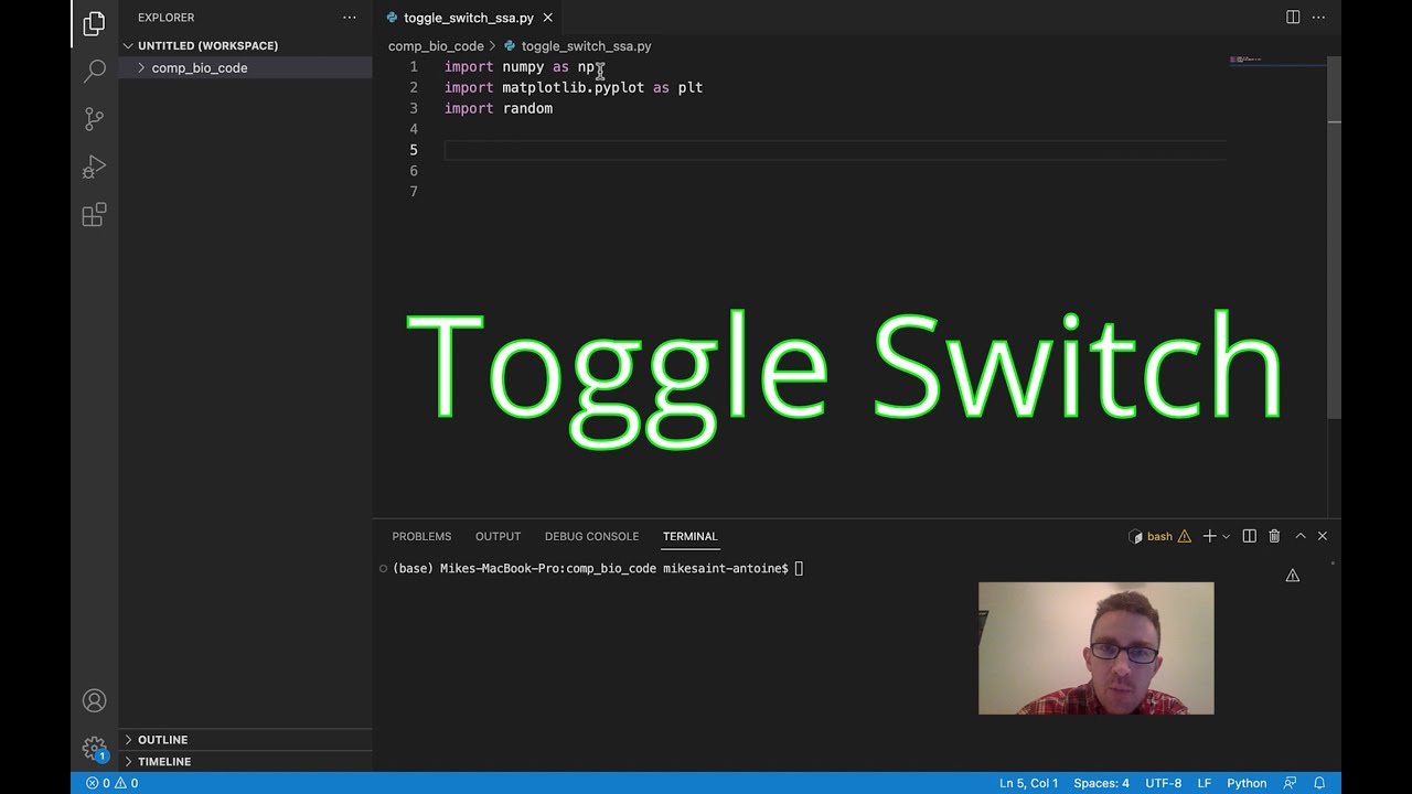 Toggle Switch Gene Regulation (Stochastic Simulation in Python) - YouTube