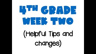 4th Grade Distance Learning Week 2  Updates and Changes
