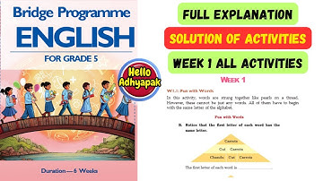 Bridge Program | Class 5 English | Bridge Programme | #helloadhyapak #class5english  #bridgecourse