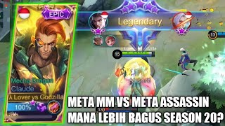 CLAUDE HYPER BUILD TERSAKIT SEASON 20, VS META LING HYPER ASSASSIN - MOBILE LEGENDS