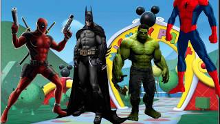 Spiderman And His Friends Are Dancing Together - Wrong Head -Finger Family - Cartoons For Children