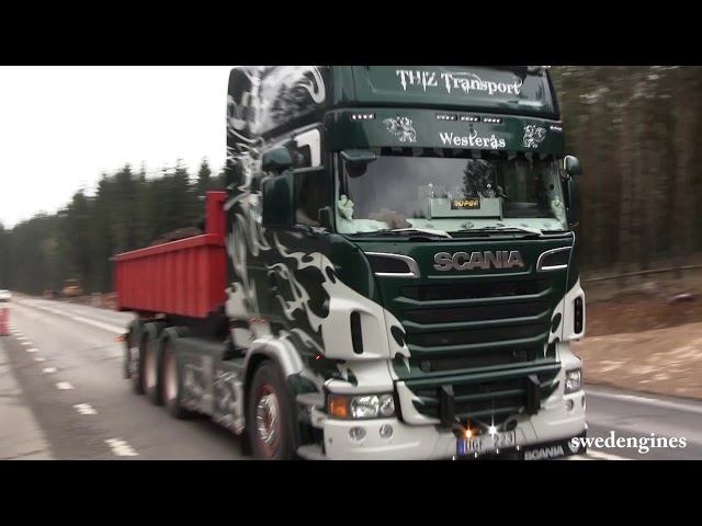 Scania R500 THIZ Transport V8 sound class=