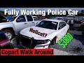 Copart Walk Around, Fully Working Police Car with Hellcat Parts? Live Auction and More