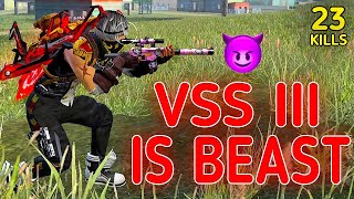 SOLO VS SQUAD || VSS III BECOMES THE MOST DANGEROUS WEAPON AFTER UPDATE🔥!!! || 90% HEADSHOT INTEL I5