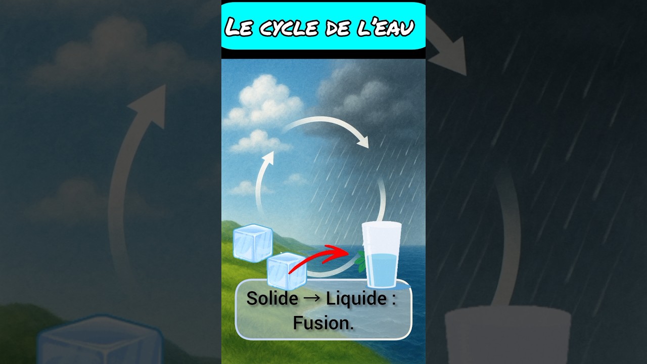 Le cycle de l’eau 🌍💧 | Changements d’état de l’eau (fusion, évaporation, condensation…) physique 1ac