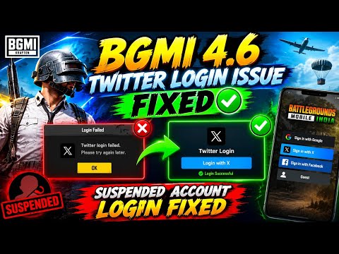 BGMI 4.6 TWITTER LOGIN PROBLEM FIXED ✅ | SUSPENDED ACCOUNT LOGIN FIX 🔥
