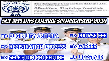 SCI-MTI SPONSERSHIP FOR DNS COURSE 2020||REGISTRATION PROCESS||SELECTION PROCEDURE||LAST DATE||FEE