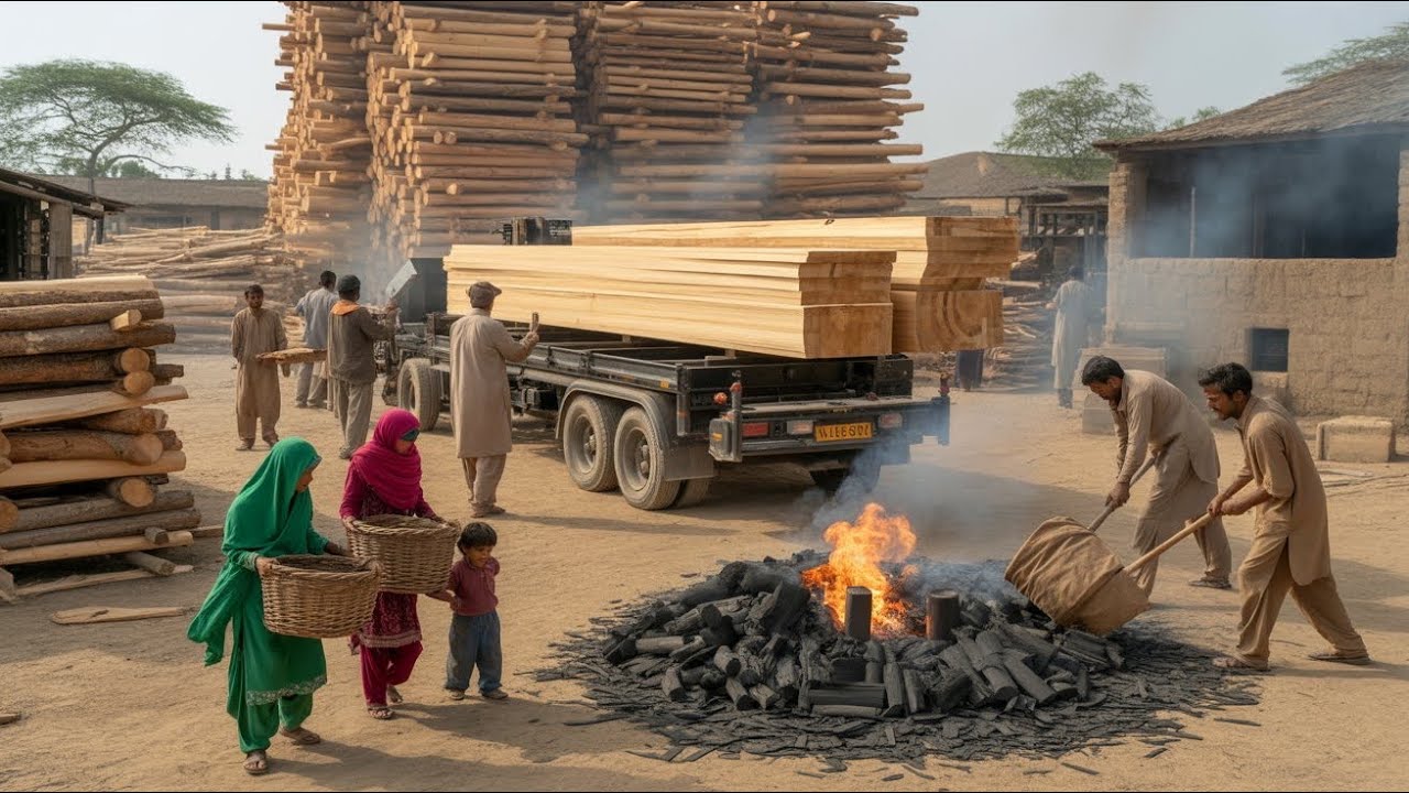 The Hidden Process Of Behind Playwood And Charcoal Making In Pakistan