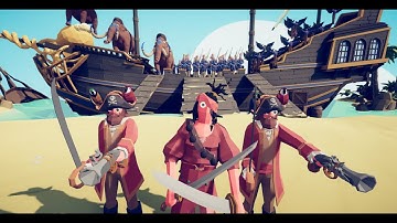 Pirate Queen & 2 Captain vs 10 every units Part 1. Totally Accurate Battle Simulator Pirated Update