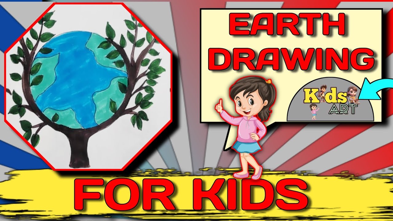 How to draw easy earth drawing for kids with colour#video#drawing#viral ...