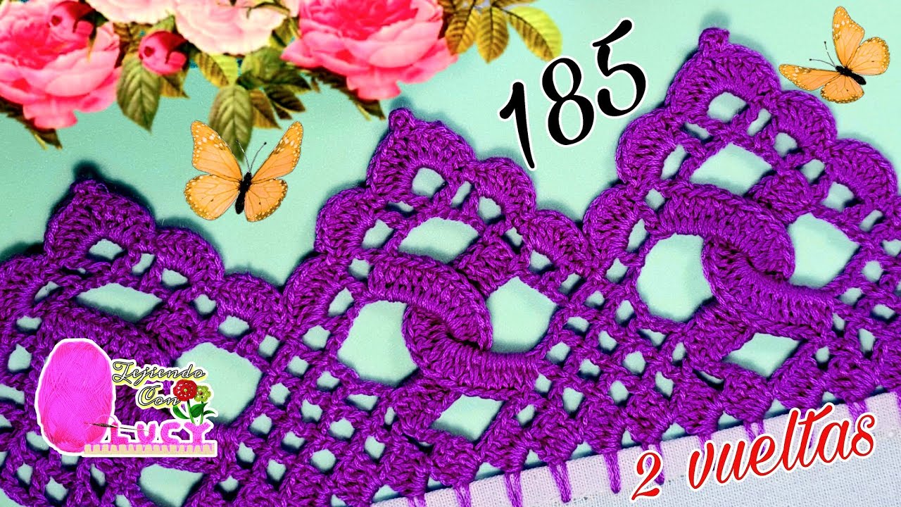 Puntilla 185/ Diseño Exclusivo y original‼️ Puntilla de 2 vueltas, para servilleta o mantel 🧵🧶