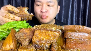 SPICY HUGE PORK FATS & PORK RIBS WITH RICE || PORK MUKBANG || NORTHEAST INDIA