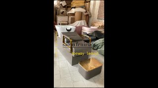 factory brand new grey and gold shampoo chairs