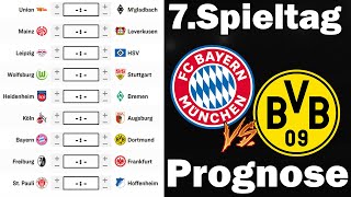 Matchday 7 of the Bundesliga 25\/26 prediction | All games \& tips!