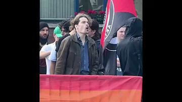 Antifa aanwezig in Uden bij tegendemonstratie tegen de extreemrechtse NVU