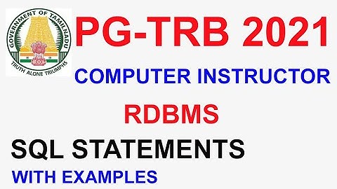 TRB Computer Instructor 💥RDBMS  SQL statements with examples  | VIBRANT ONLINE ACADEMY