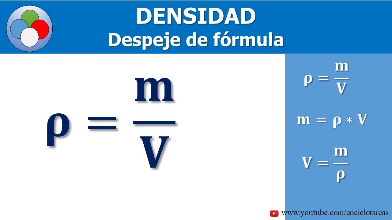 Despeje de fórmula densidad YouTube