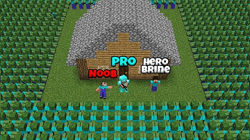 Minecraft Battle: NOOB vs PRO: HEROBRINE VS 10000 ZOMBIE CHALLENGE / Animation