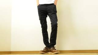 Dickies（ディッキーズ） ストレッチツイル ワンサイドカーゴ スリム ワークパンツ メンズ チノパン スキニー ナロー ゴルフ 定番 153M40WD33 mv154