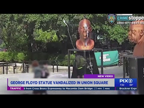 George Floyd statue vandalized in Union Square